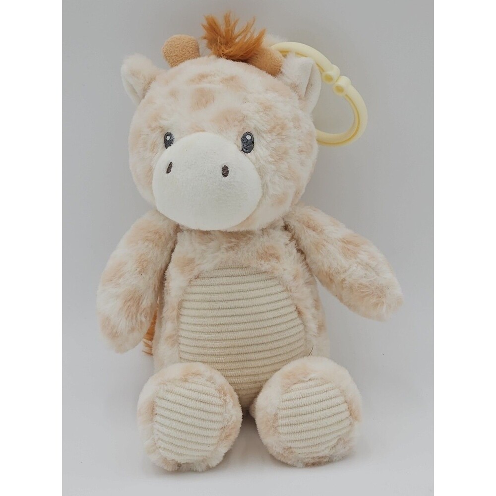 Linzy Baby Giraffe Rattle Jungle Safari Lovey Plush Stuffed Animal Travel Clip